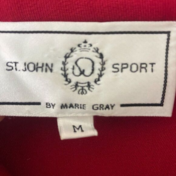 St. John Sport Red Jacket Denim Style Size Med - Picture 4 of 6